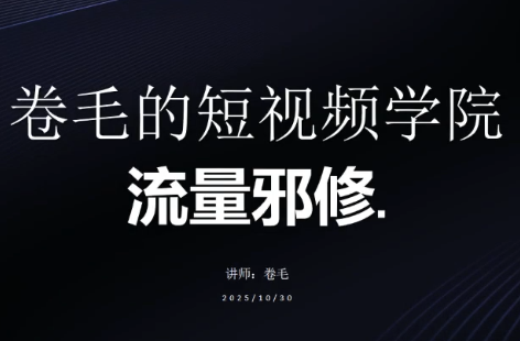 卷毛的短视频学院流量邪修-桀创项目掘金社