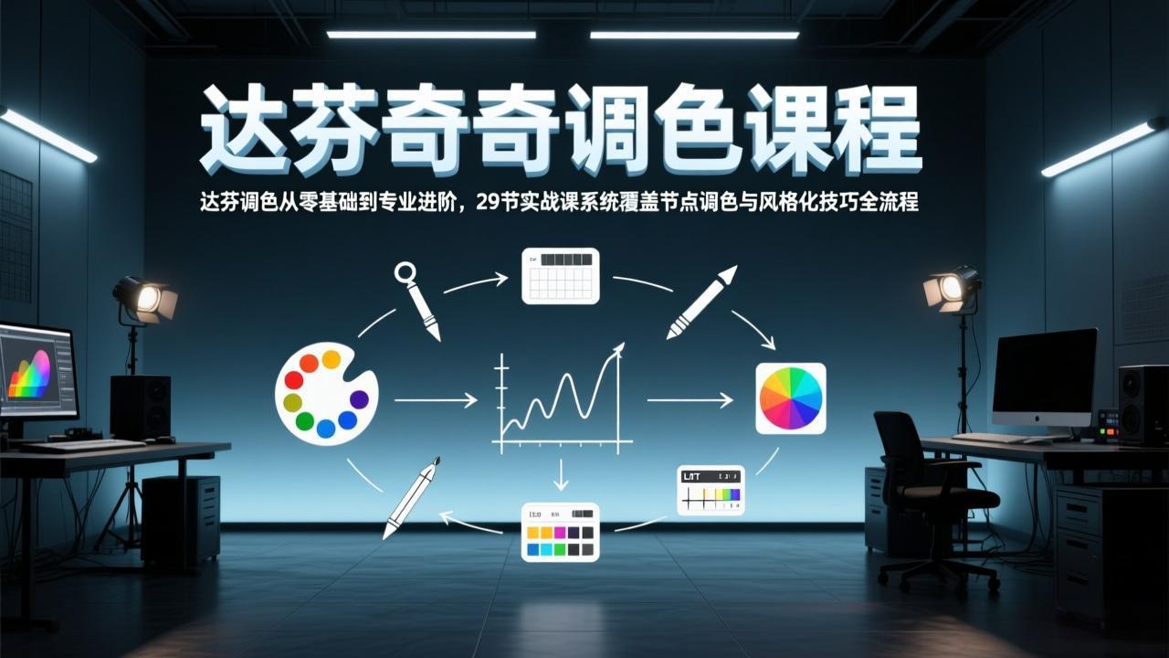 达芬奇调色从零基础到专业进阶，29节实战课系统覆盖节点调色与风格化技巧全流程-桀创项目掘金社