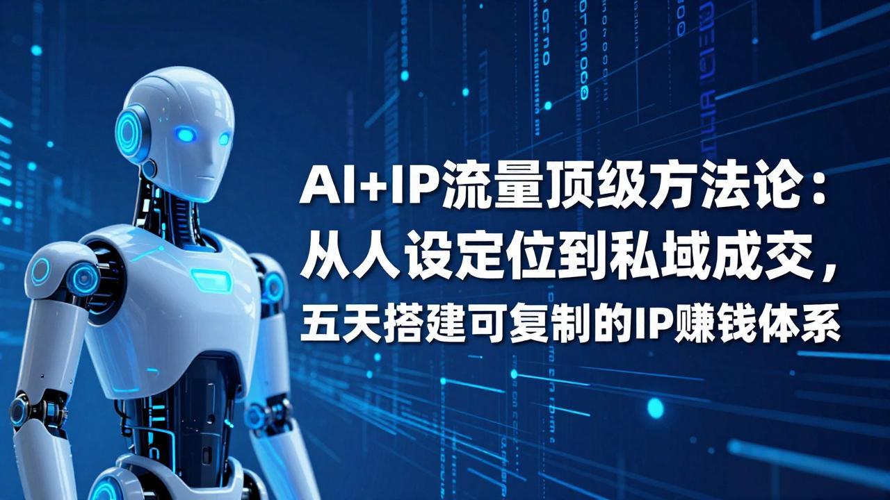 AI+IP顶级方法论:从人设定位到私域成交,五天搭建可复制的IP赚钱体系-桀创项目掘金社