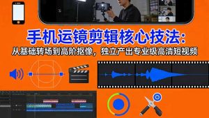 手机运镜 剪辑核心技法：从基础转场到高阶抠像，独立产出专业级高清短视频-桀创项目掘金社