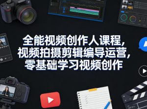 全能视频创作人课程，视频拍摄剪辑编导运营，零基础学习视频创作(更新2026年3月)-桀创项目掘金社