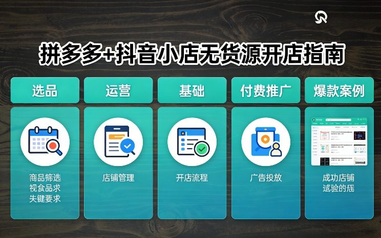 拼多多+抖音小店无货源开店，包括：选品、运营、基础、付费推广、爆款案例等(更新26年3月)-桀创项目掘金社