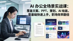 AI 办公全场景实战课:覆盖文案、PPT、策划、AI 绘画,零基础快速上手,职场效率翻倍-桀创项目掘金社