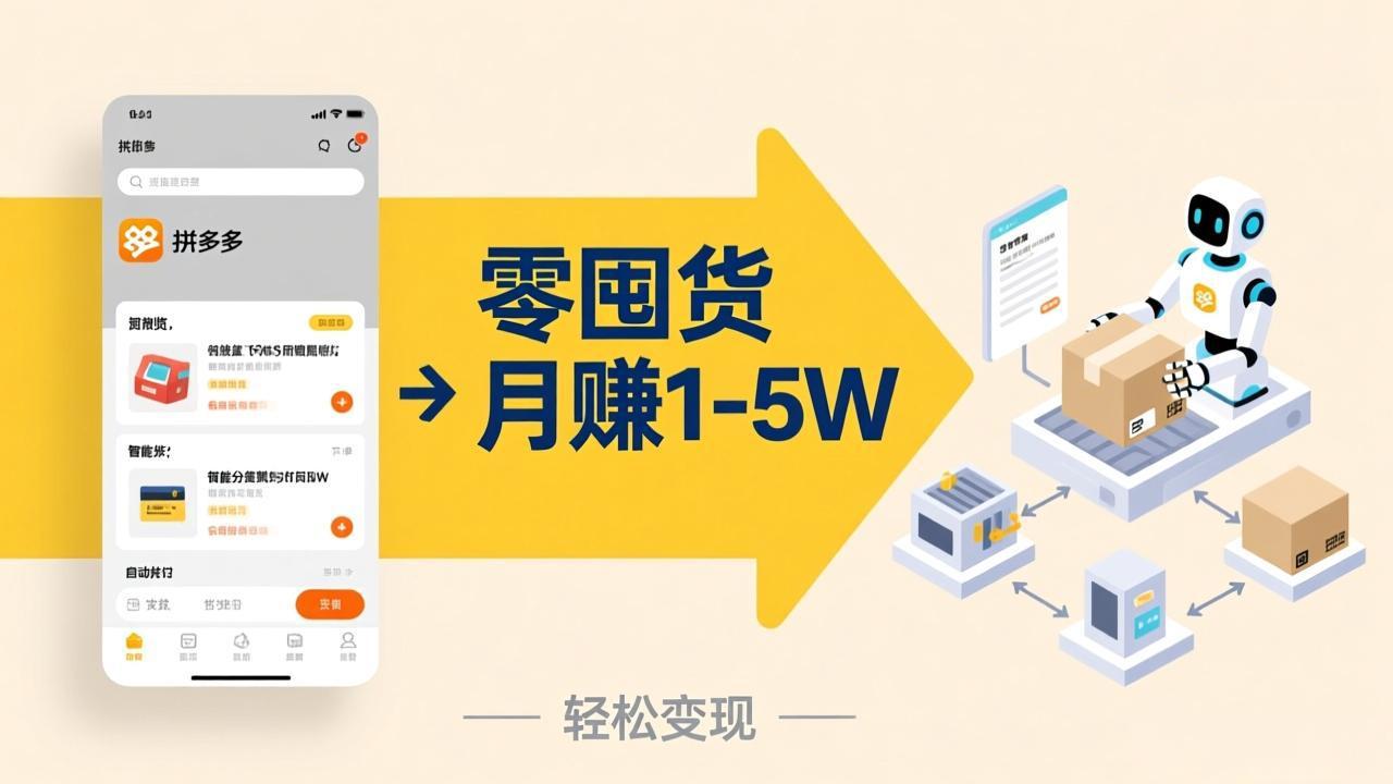 不用囤货不用跑单！拼多多虚拟玩法，机器人管理发货和客服，帮你月赚 1-5W-桀创项目掘金社
