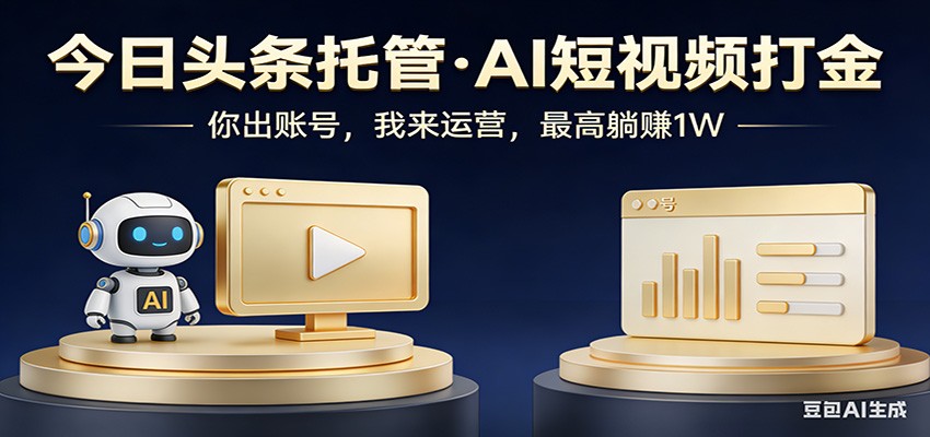 头条号AI托管,我提供作品,你提供账号,每天5分钟发布,小白躺赚3000+-桀创项目掘金社