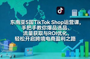 东南亚5国TikTok Shop运营课,手把手教你爆品选品、流量获取与ROI优化,轻松开启跨境电商盈利之路-桀创项目掘金社