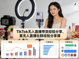TikTok无人直播带货经验分享，某无人直播社群经验分享课-桀创项目掘金社