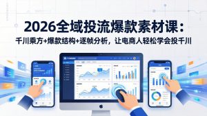 2026全域投流爆款素材课：千川乘方+爆款结构+逐帧分析，让电商人轻松学会投千川-桀创项目掘金社