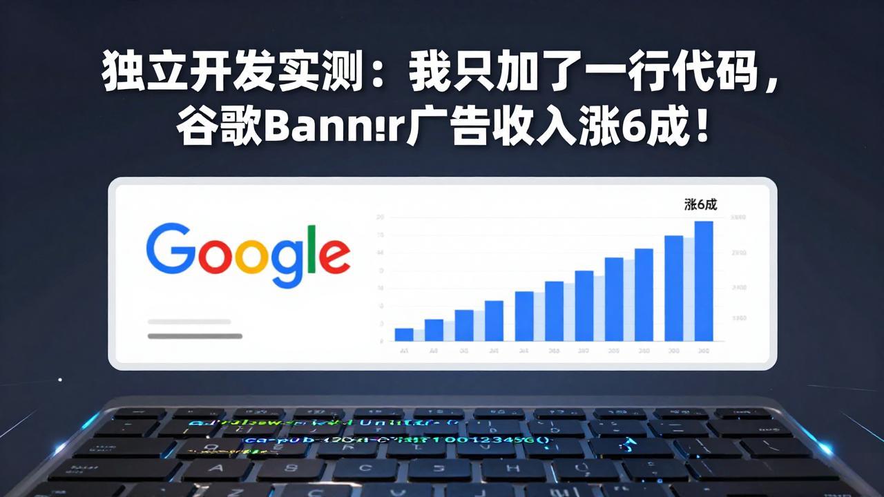 付费文章：独立开发实测：我只加了一行代码，谷歌Banner广告收入涨6成！-桀创项目掘金社