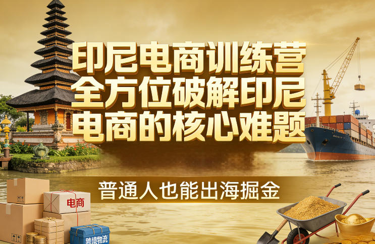 印尼电商训练营，全方位破解印尼电商的核心难题，普通人也能出海掘金-桀创项目掘金社