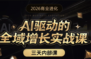 安先生·AI驱动的全域增长实战课(26年3月12-14日)-桀创项目掘金社