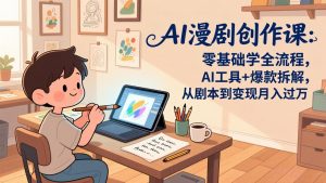 AI漫剧创作课：零基础学全流程，AI工具+爆款拆解，从剧本到变现月入过万-桀创项目掘金社