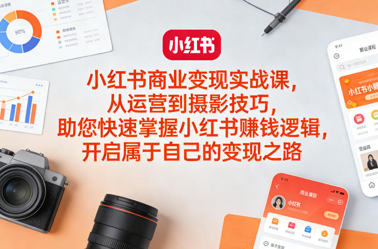 小红书商业变现实战课，从运营到摄影技巧，助您快速掌握小红书賺钱逻辑，开启属于自己的变现之路-桀创项目掘金社