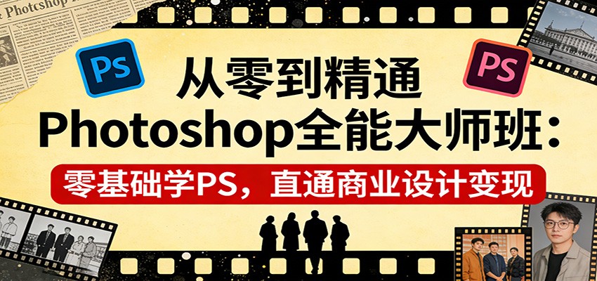 从零到精通Photoshop全能大师班：零基础学PS，直通商业设计变现-桀创项目掘金社