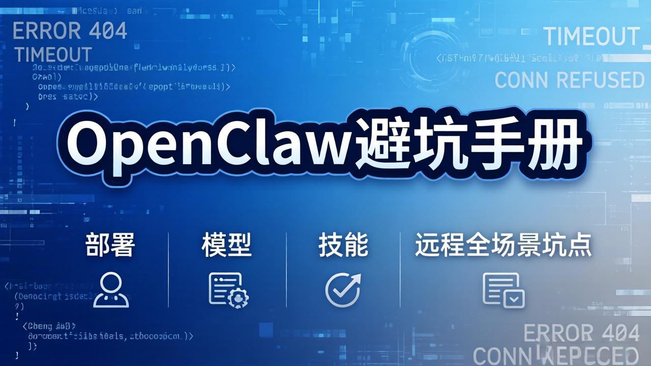 OpenClaw避坑手册：部署+模型+技能+远程全场景坑点，一次性给你说全，少走弯路-桀创项目掘金社