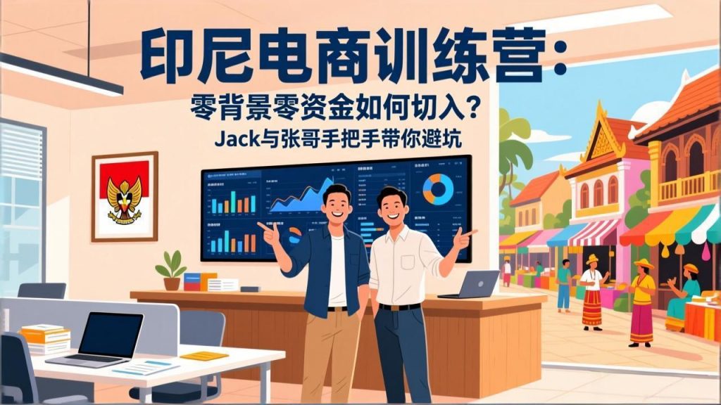 印尼电商训练营:零背景零资金如何切入?Jack与张哥手把手带你避坑-桀创项目掘金社