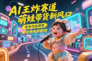 AI王炸赛道,萌娃带货新风口,条条作品爆单,带货转换率翻倍,核心逻辑拆解-桀创项目掘金社