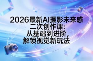 2026最新AI摄影未来感二次创作课:从基础到进阶,解锁视觉新玩法-桀创项目掘金社