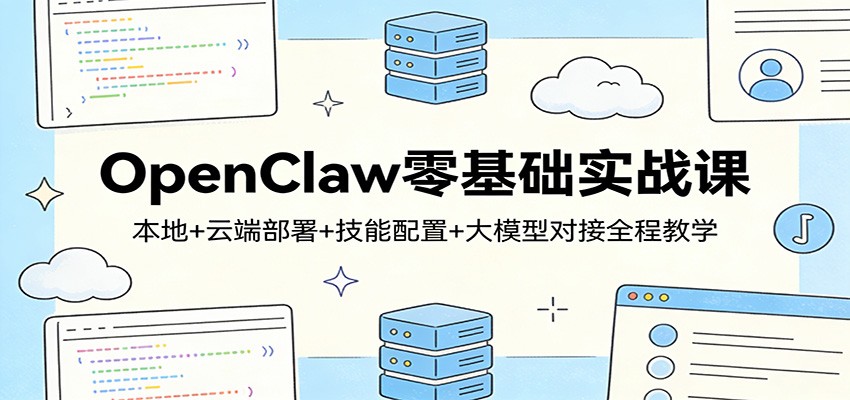OpenClaw零基础实战课：本地+云端部署+技能配置+大模型对接全程教学-桀创项目掘金社