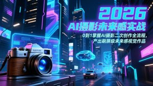 2026 AI摄影未来感实战:0到1掌握AI摄影二次创作全流程,产出刷屏级未来感视觉作品-桀创项目掘金社