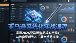 亚马逊系统化实战课-更新3月：2026最新选品方法论，从热卖原因分析到AI作图，提升选品成功率-桀创项目掘金社