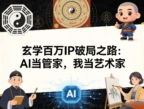 玄学百万IP破局之路：AI当管家，我当艺术家-桀创项目掘金社