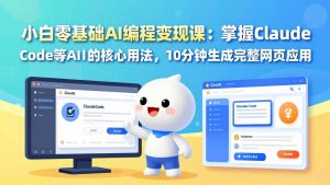 小白零基础AI编程变现课：掌握Claude Code等AI工具的核心用法，10分钟生成完整网页应用-桀创项目掘金社