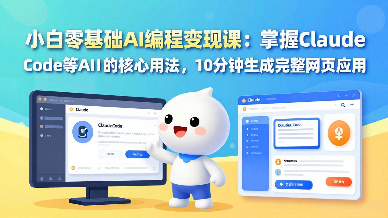 小白零基础AI编程变现课：掌握Claude Code等AI工具的核心用法，10分钟生成完整网页应用-桀创项目掘金社