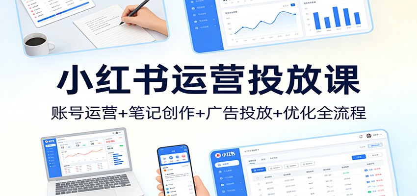 小红书运营投放课：账号运营+笔记创作+广告投放+优化全流程-桀创项目掘金社