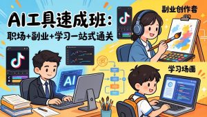 AI工具速成班：职场+副业+学习一站式通关，20+爆款类型+剪映技巧+抖音算法，0基础快速上手-桀创项目掘金社