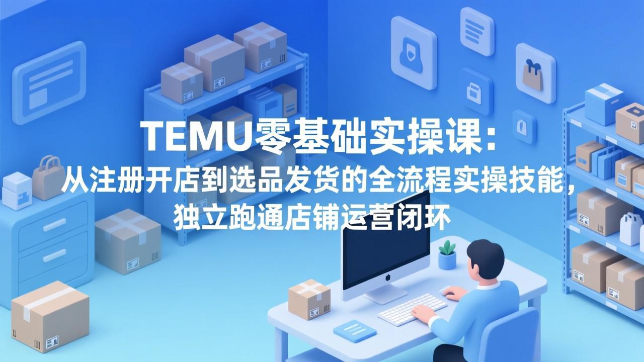 TEMU零基础实操课：从注册开店到选品发货的全流程实操技能，独立跑通店铺运营闭环-桀创项目掘金社