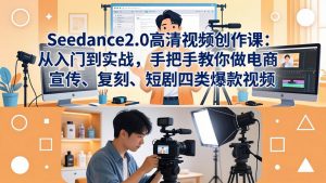 Seedance2.0高清视频创作课：从入门到实战，手把手教你做电商、宣传、复刻、短剧四类爆款视频-桀创项目掘金社