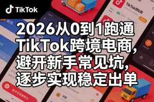 2026从0到1跑通TikTok跨境电商,避开新手常见坑,逐步实现稳定出单(更新0414)-桀创项目掘金社