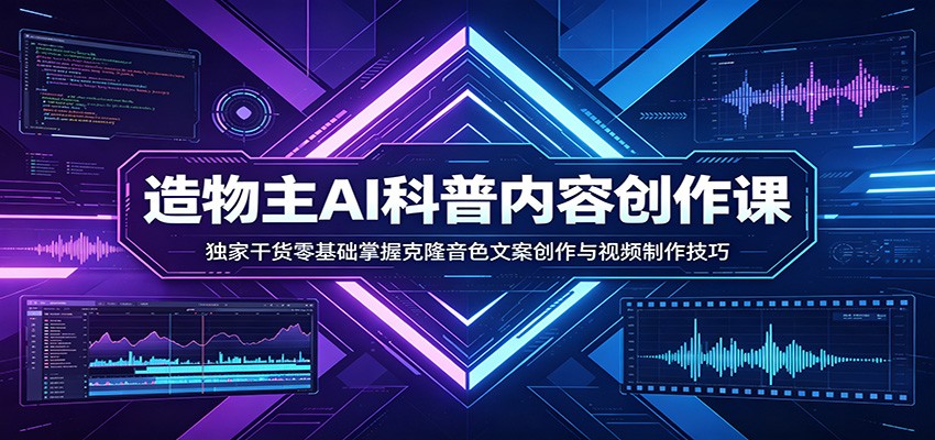 AI科普内容创作课：独家干货零基础掌握克隆音色文案创作与视频制作技巧-桀创项目掘金社