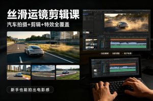 大叔丝滑运镜剪辑课，汽车拍摄+剪辑+特效全覆盖，新手也能拍出电影感-桀创项目掘金社