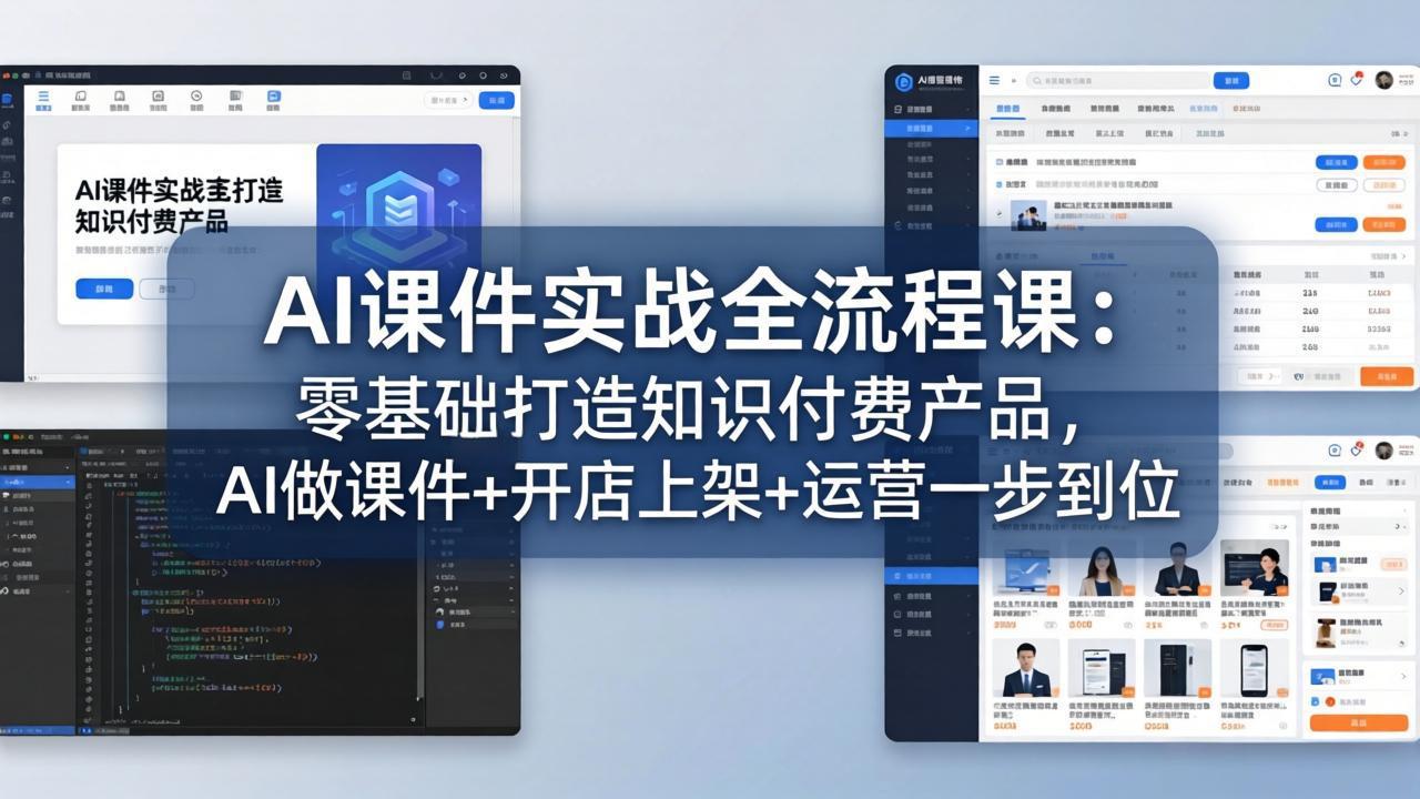 AI课件实战全流程课:零基础打造知识付费产品,AI做课件+开店上架+运营一步到位-桀创项目掘金社