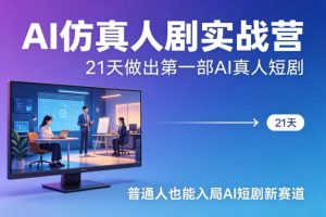 AI仿真人剧实战营，21天做出第一部AI真人短剧，普通人也能入局AI短剧新赛道-桀创项目掘金社