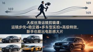 大叔丝滑运镜剪辑课:运镜步伐+稳定器+多车型实拍+高级特效,新手也能出电影感大片-桀创项目掘金社