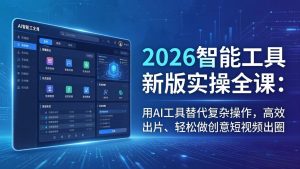 2026智能工具新版实操全课：用AI工具替代复杂操作，高效出片、轻松做创意短视频出圈-桀创项目掘金社