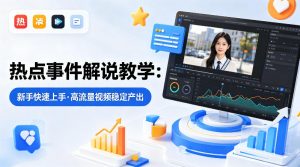 某大V的热点事件解说教学，新手也能快速上手，稳定产出高流量解说视频-桀创项目掘金社