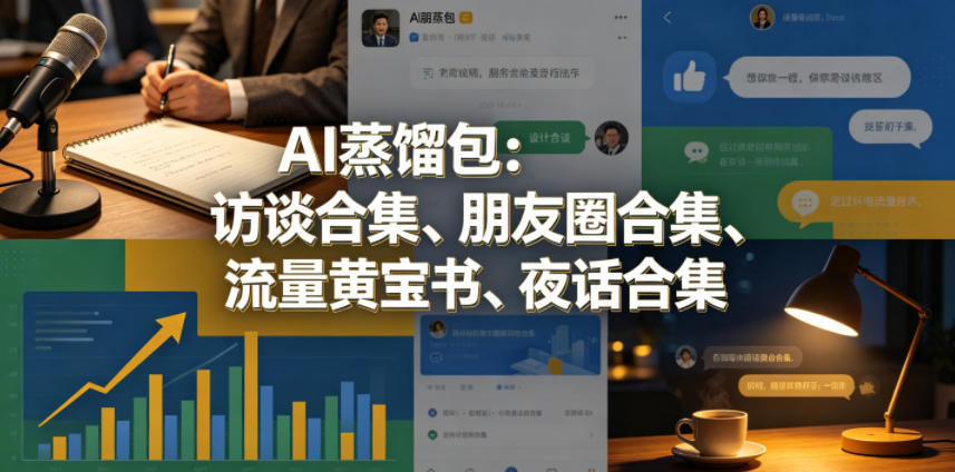 AI蒸馏包：访谈合集、朋友圈合集、流量黄宝书、夜话合集【文档】-桀创项目掘金社