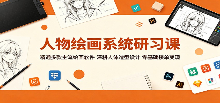 人物绘画系统研习课：精通多款主流绘画软件，深耕人体造型设计，零基础接单变现-桀创项目掘金社