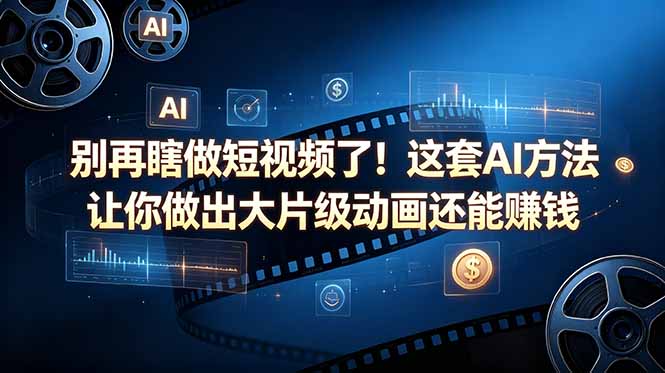 别再瞎做短视频了!这套 AI 方法让你做出大片级动画还能赚钱【原创双语字幕】-桀创项目掘金社