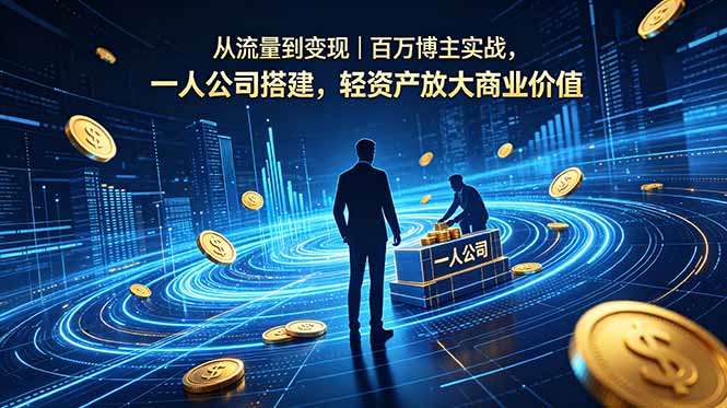 从流量到变现|百万博主实战,一人公司搭建,轻资产放大商业价值-桀创项目掘金社