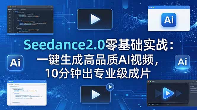 Seedance2.0零基础实战：一键生成高品质AI视频，10分钟出专业级成片-桀创项目掘金社