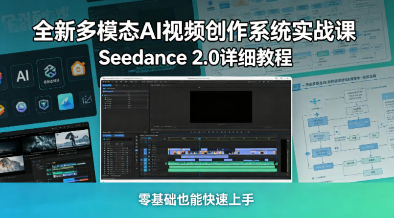 全新多模态AI视频创作系统实战课，Seedance 2.0详细教程，零基础也能快速上手-桀创项目掘金社