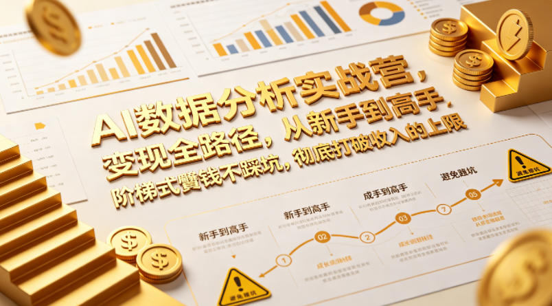 AI数据分析实战营，变现全路径，从新手到高手，阶梯式賺钱不踩坑，彻底打破收入的上限-桀创项目掘金社