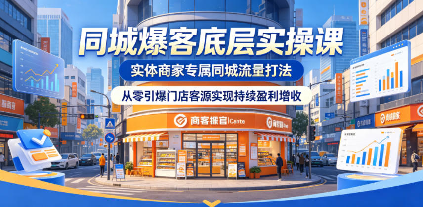 同城爆客底层实操课,实体商家专属同城流量打法,从零引爆门店客源实现持续盈利增收-桀创项目掘金社