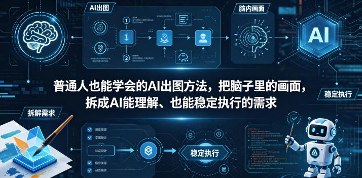 普通⼈也能学会的AI出图⽅法，把脑子里的画面，拆成AI能理解、也能稳定执行的需求【文档】-桀创项目掘金社