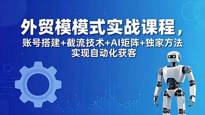 外贸新模式实战课程-更新5月，账号搭建+截流技术+AI矩阵+独家方法实现自动化获客-桀创项目掘金社